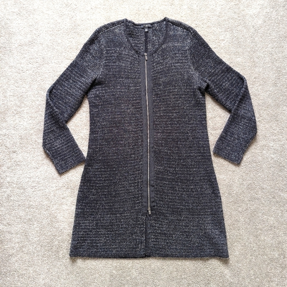 Talbots black long sleeve tunic sweater cardigan women's Medium